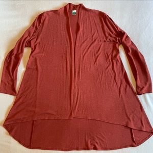 Long Duster Cardigan in rust - Lightweight 2XL - by Kiwi